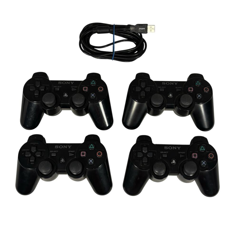 Sony Playstation PS3 Dualshock 3 Wireless Controllers Lot of 4 CECHCZ1U CECHCZ2U